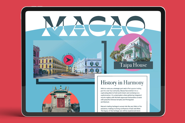 Macao Tourism, web design and development